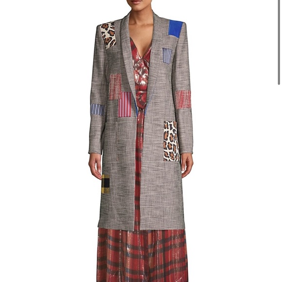 Alice + Olivia Kylie Patchwork Coat Size Medium - Picture 3 of 7